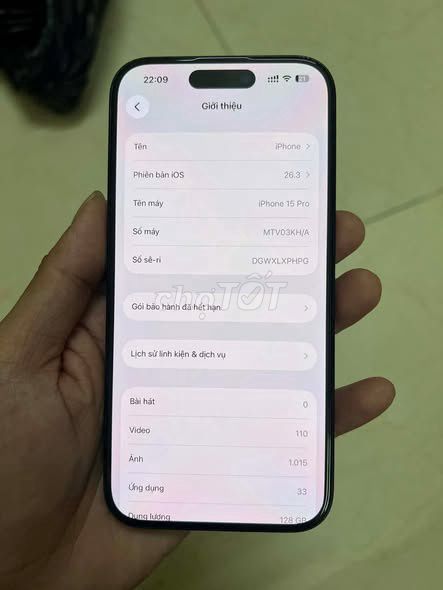 Apple iPhone 15 Pro 128GB Xám. Mua bán Điện thoại tại Quận 5 Tp Hồ Chí Minh được đăng bởi Hội Đồ Điện Tử hình 1