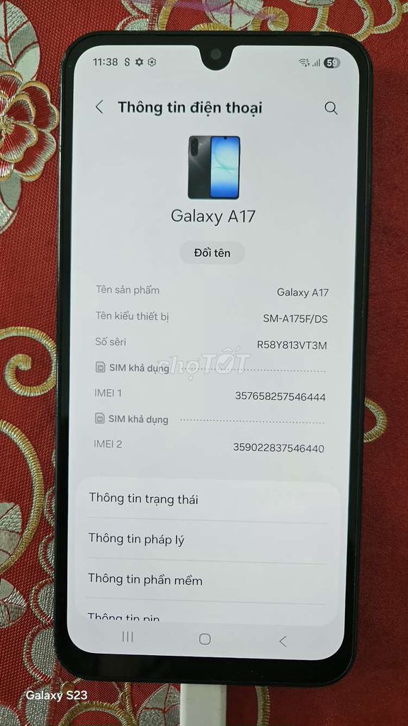 Samsung Galaxy A17 256GB Đã sử dụng. Mua bán Điện thoại tại Thị xã Bến Cát Bình Dương được đăng bởi Quang Minh hình 1