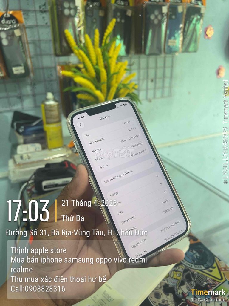 Apple iPhone 12 Pro Max 256GB Trắng. Mua bán Điện thoại tại Huyện Châu Đức Bà Rịa - Vũng Tàu được đăng bởi võ văn thịnh hình 1