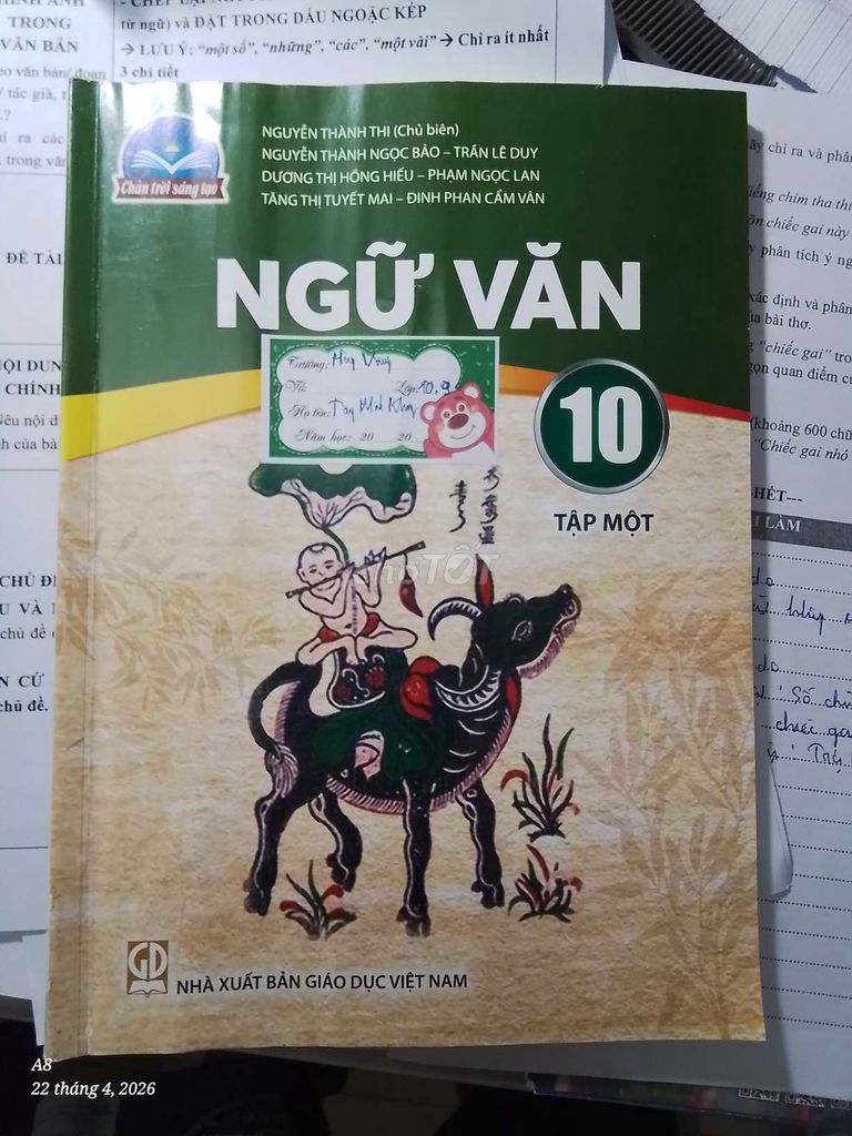 Sách giáo khoa Ngữ Văn 10 tâp1 + 2. Mua bán Sách tại Quận 11 Tp Hồ Chí Minh được đăng bởi Tăng Minh Khang hình 1