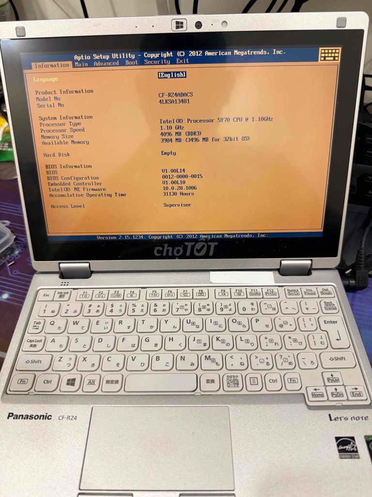 Panasonic CF-RZ4 Bạc Nhật Bản 4GB. Mua bán Laptop tại Quận 1 Tp Hồ Chí Minh được đăng bởi Mr Bách  hình 1