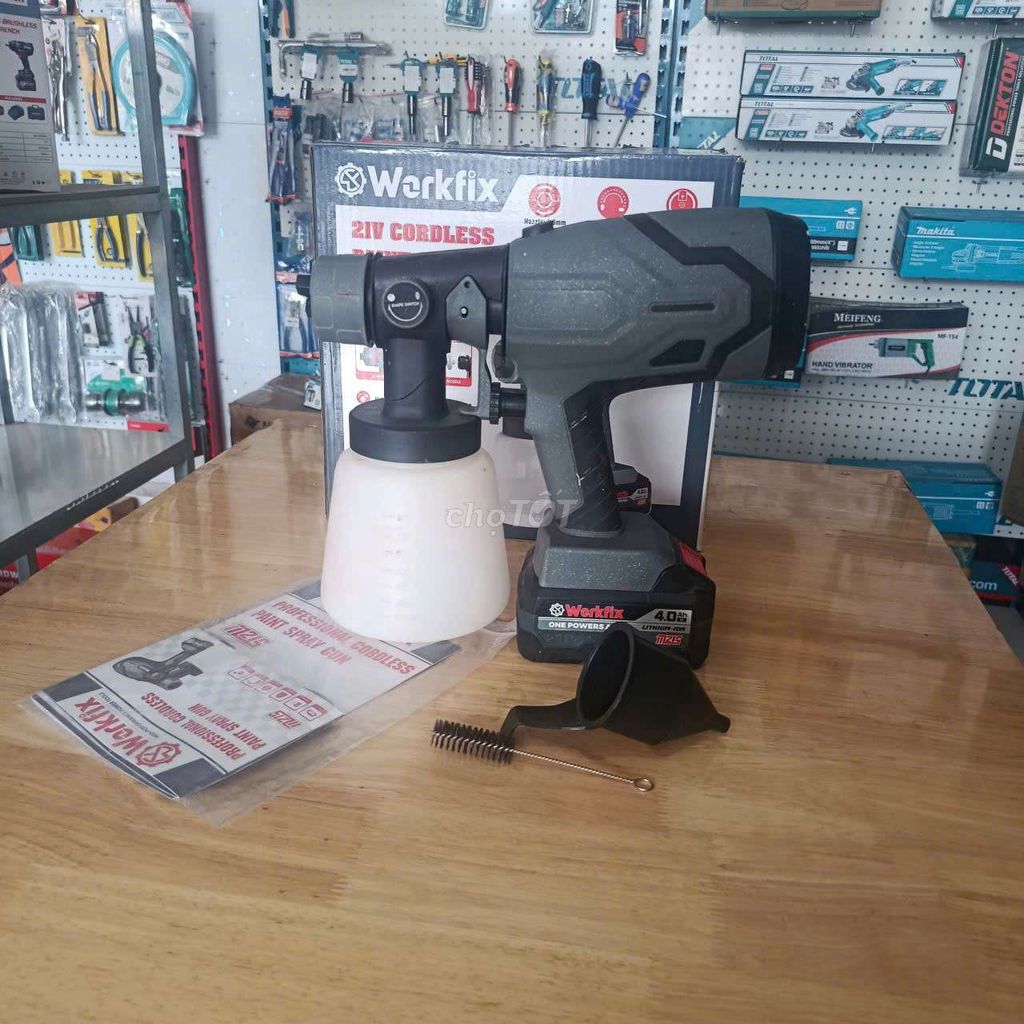 Máy phun sơn pin Workfix 21V 4.0Ah đã qua sử dụng. Mua bán Đồ chuyên dụng, Giống nuôi trồng tại Thành phố Sa Đéc Đồng Tháp được đăng bởi Đoàn Thị Bích Phượng hình 1