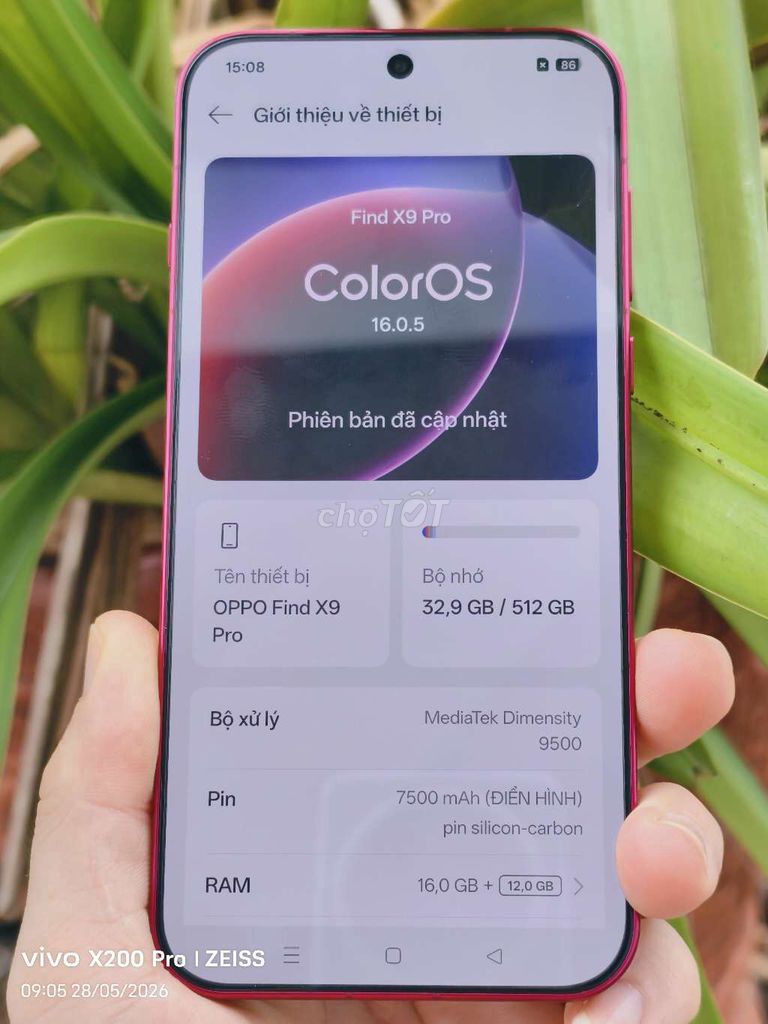 Oppo Find X9 Pro 16/512 fullbox gần 99% có cấn nhẹ. Mua bán Điện thoại tại Thành phố Bến Tre Bến Tre được đăng bởi BinBin hình 1
