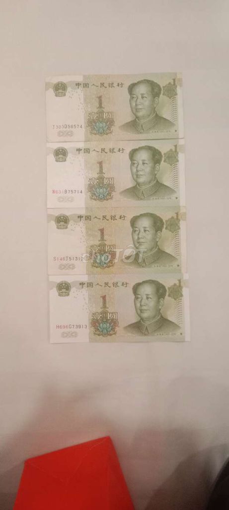 Bán bộ 4 tờ 1 Nhân Dân Tệ 1999– tiền cổ Trung Quốc
