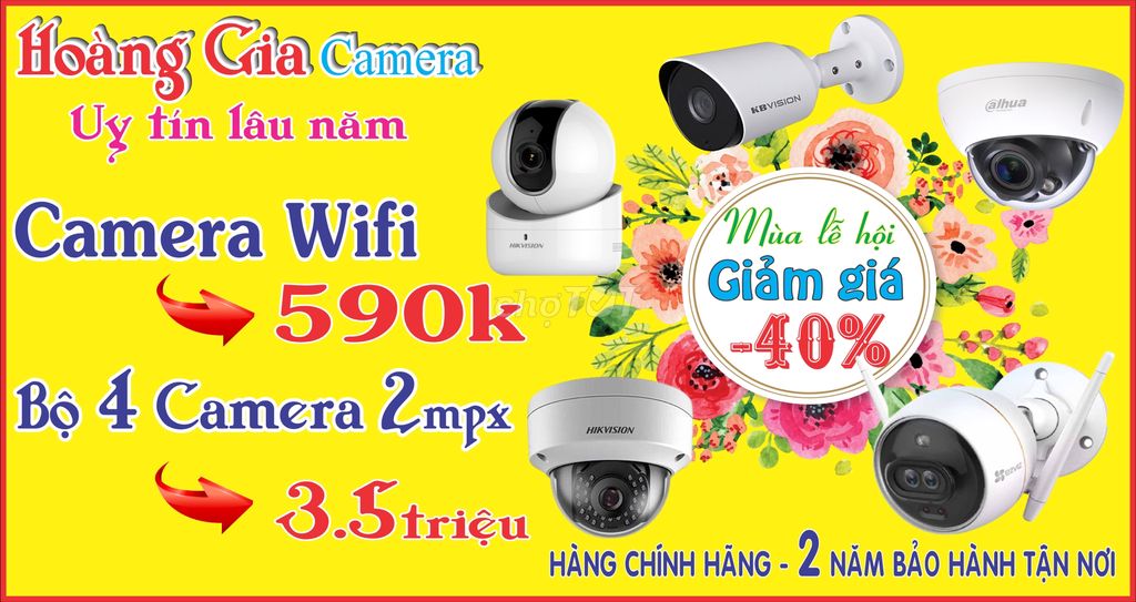 Camera WIFI giá kho - Lắp đặt tận nơi - BH 2 năm