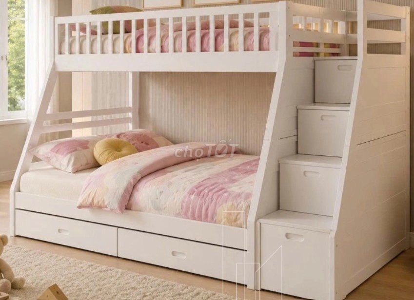 Giường 2 tầng Gỗ Trắng 249 x 146 x 165cm. Mua bán Giường, chăn ga gối nệm tại Quận Bình Tân Tp Hồ Chí Minh được đăng bởi Tăng Quốc Diệu hình 1