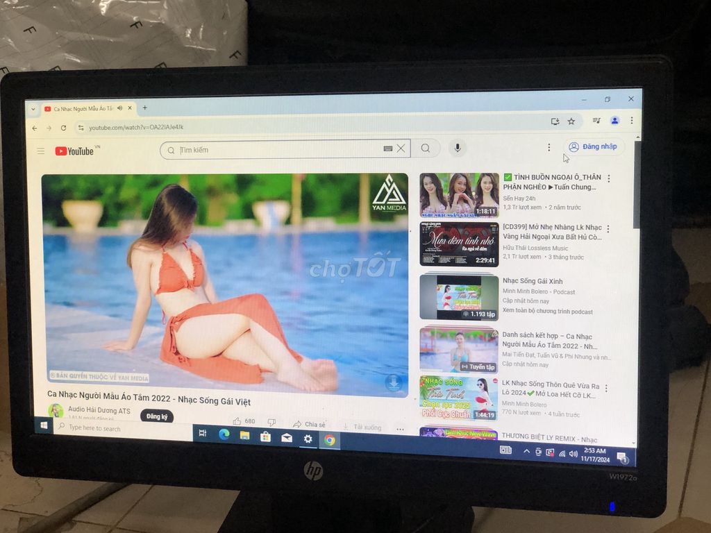 Màn hình HP W1972a dòng LED 19 inch  có DVI và Vga