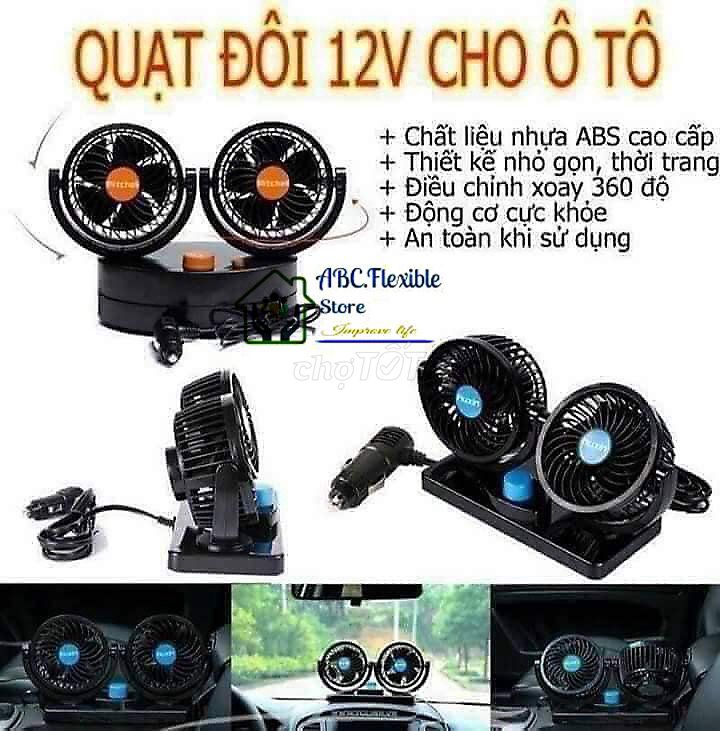 Quạt Đôi 12V cho Ô tô. Mua bán Quạt tại Thành phố Cà Mau Cà Mau được đăng bởi Điện máy Cà Mau hình 1