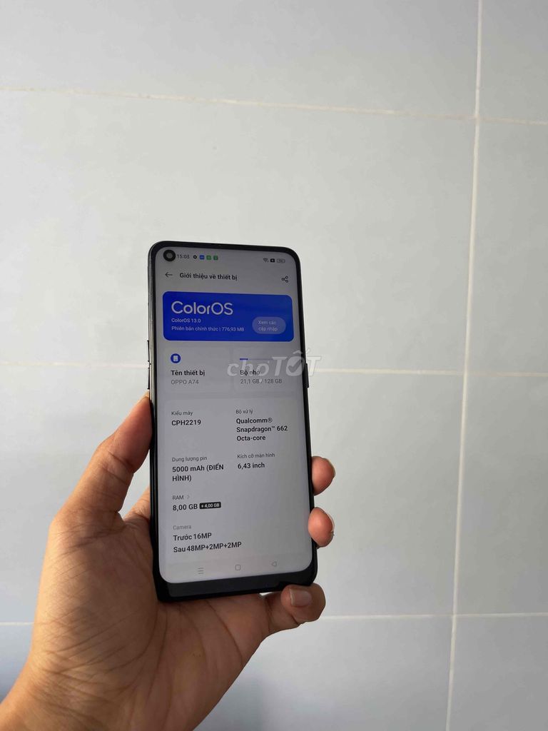 OPPO A74 128GB Đen 6.43 inch. Mua bán Điện thoại tại Quận Ninh Kiều Cần Thơ được đăng bởi Thổ Địa  hình 1
