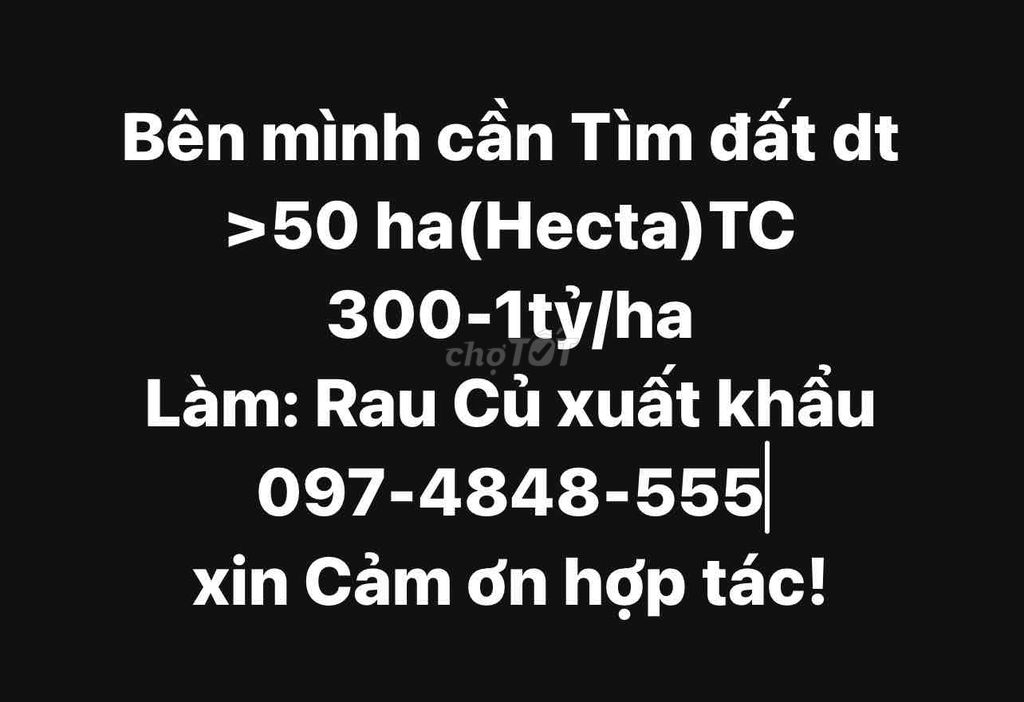 🛑 Cần ____TÌM ĐẤT LỚN____ Đất Làm Rau Củ Quả-Nông Nghiệp công nghệ Cao