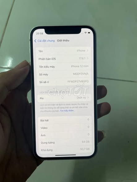 Apple iPhone 12 mini 64GB Trắng Đã sử dụng. Mua bán Điện thoại tại Quận 12 Tp Hồ Chí Minh được đăng bởi Hội Đồ Điện Tử hình 1