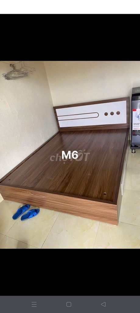 GIƯỜNG MDF 1M6 GỖ CÔNG NGHIỆP CÓ HỘP KÉO