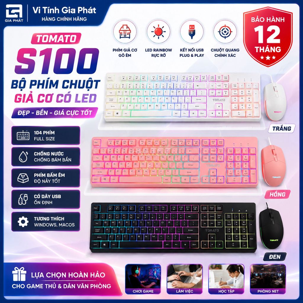 Bộ phím chuột giả cơ Tomato S100 LED giá cực tốt. Mua bán Phụ kiện (Màn hình, Chuột...) tại Quận 6 Tp Hồ Chí Minh được đăng bởi Trần Thành Đại hình 1