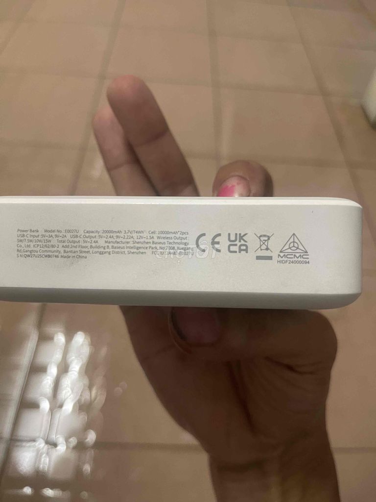 Sạc dự phòng Baseus FM41 20000mAh Trắng. Mua bán Phụ kiện (Màn hình, Chuột...) tại Huyện Hòa Vang Đà Nẵng được đăng bởi Nguyễn Quang Sơn hình 1
