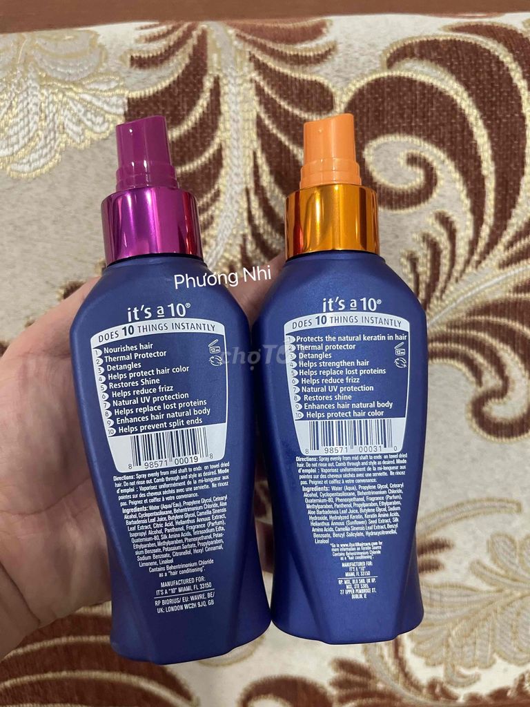 Xịt dưỡng tóc Its a 10 Miracle Leave-in. Mua bán Phụ kiện thời trang khác tại Thành phố Sóc Trăng Sóc Trăng được đăng bởi Phương Nhi hình 1