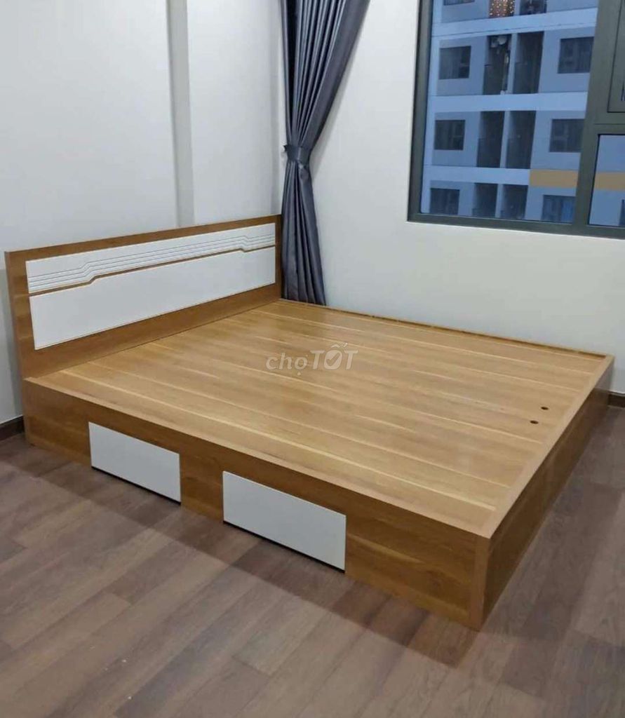 GIƯỜNG 1M8*2M GỖ CÔNG NGHIỆP MDF CÓ HỘP KÉO