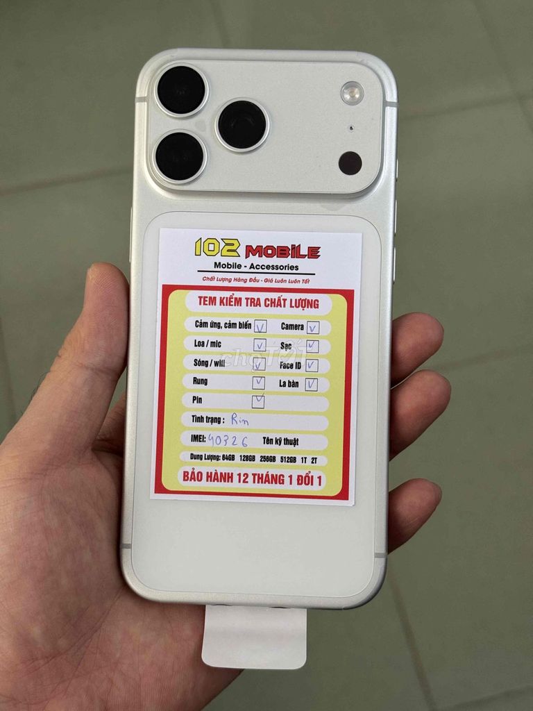 iPhone 17 Pro Max 256GB Bạc VN máy đẹp. Mua bán Điện thoại tại Thành phố Buôn Ma Thuột Đắk Lắk được đăng bởi Nguyễn Hoàng hình 1