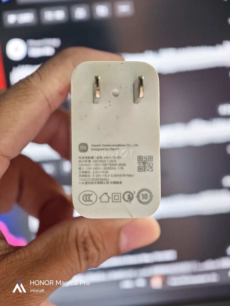Củ sạc Xiaomi 67W. Mua bán Phụ kiện (Màn hình, Chuột...) tại Thị xã Hương Trà Thừa Thiên Huế được đăng bởi Công Hiếu hình 1