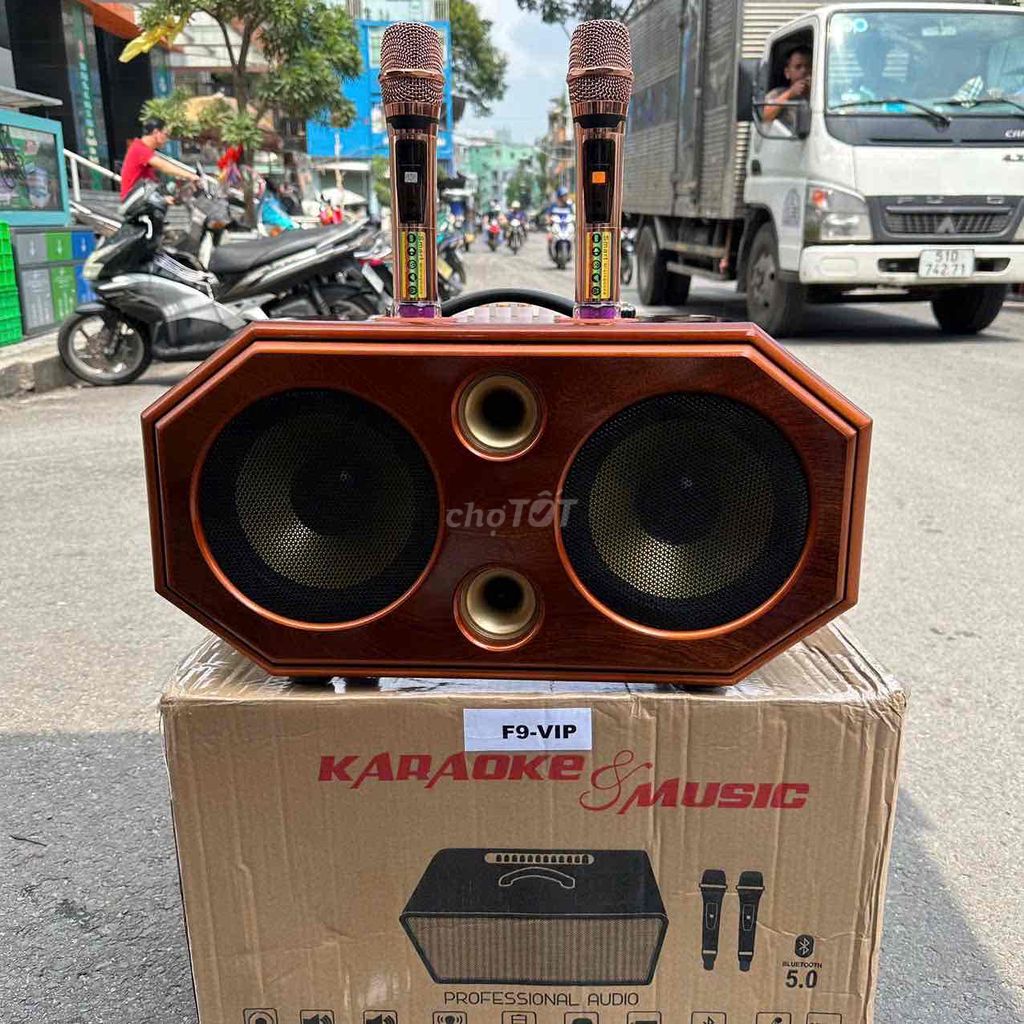 LOA KARAOKE GỖ 300 WAT - 2 Mic KO DÂY