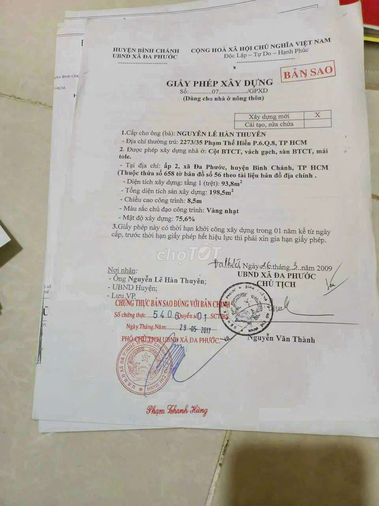 Bán nhà sổ hồng chung có gpxd. Mua bán Nhà ở tại Huyện Bình Chánh Tp Hồ Chí Minh được đăng bởi  Hiệp Bình Chánh hình 3