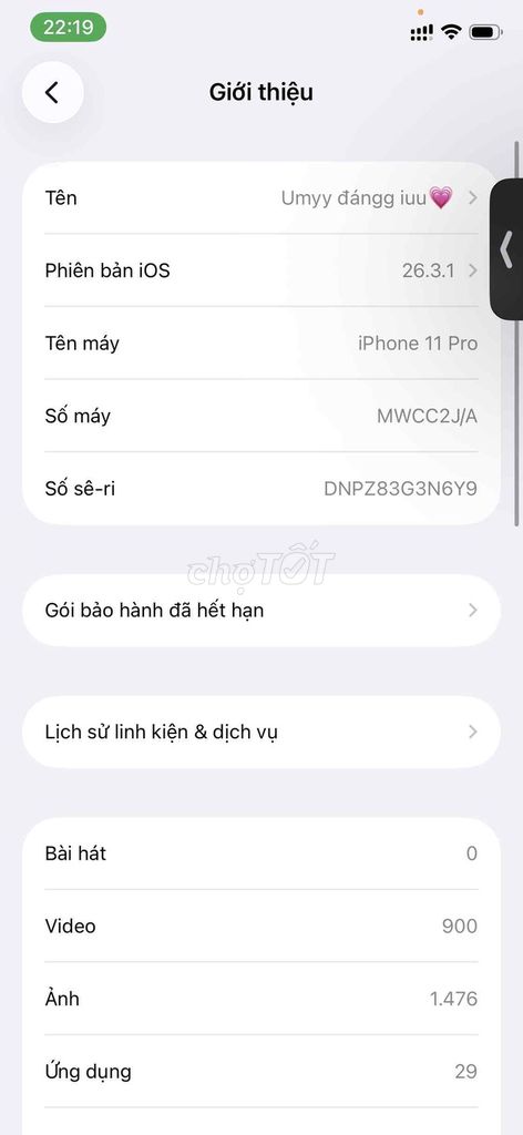 Apple iPhone 11 Pro 256GB hư nửa màn. Mua bán Điện thoại tại Thành phố Đà Lạt Lâm Đồng được đăng bởi Peos hình 1