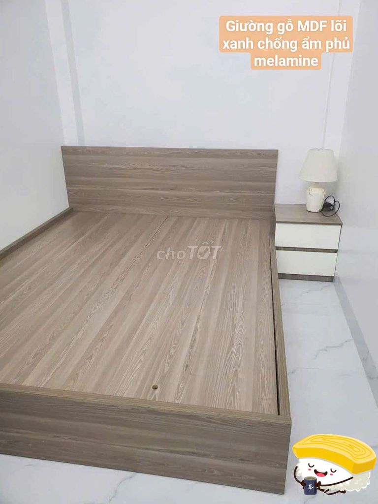 Giường gỗ MDF lõi xanh phủ melamine đủ kt