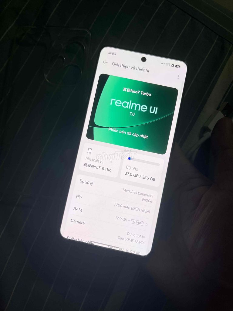 Realme Neo 7 Turbo 256GB Đen. Mua bán Điện thoại tại Huyện Hóc Môn Tp Hồ Chí Minh được đăng bởi Tuấn Đồ Dõm hình 1