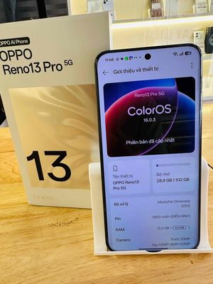 OPPO Reno 13 Pro 5G 12/512 cbh 4/2027 đẹp 99%
