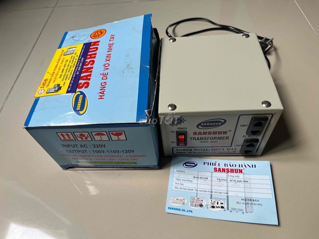 Biến áp 220v-110v Sanshun 550W Mới. Mua bán Đồ chuyên dụng, Giống nuôi trồng tại Thành phố Thủ Đức Tp Hồ Chí Minh được đăng bởi Lee hình 1