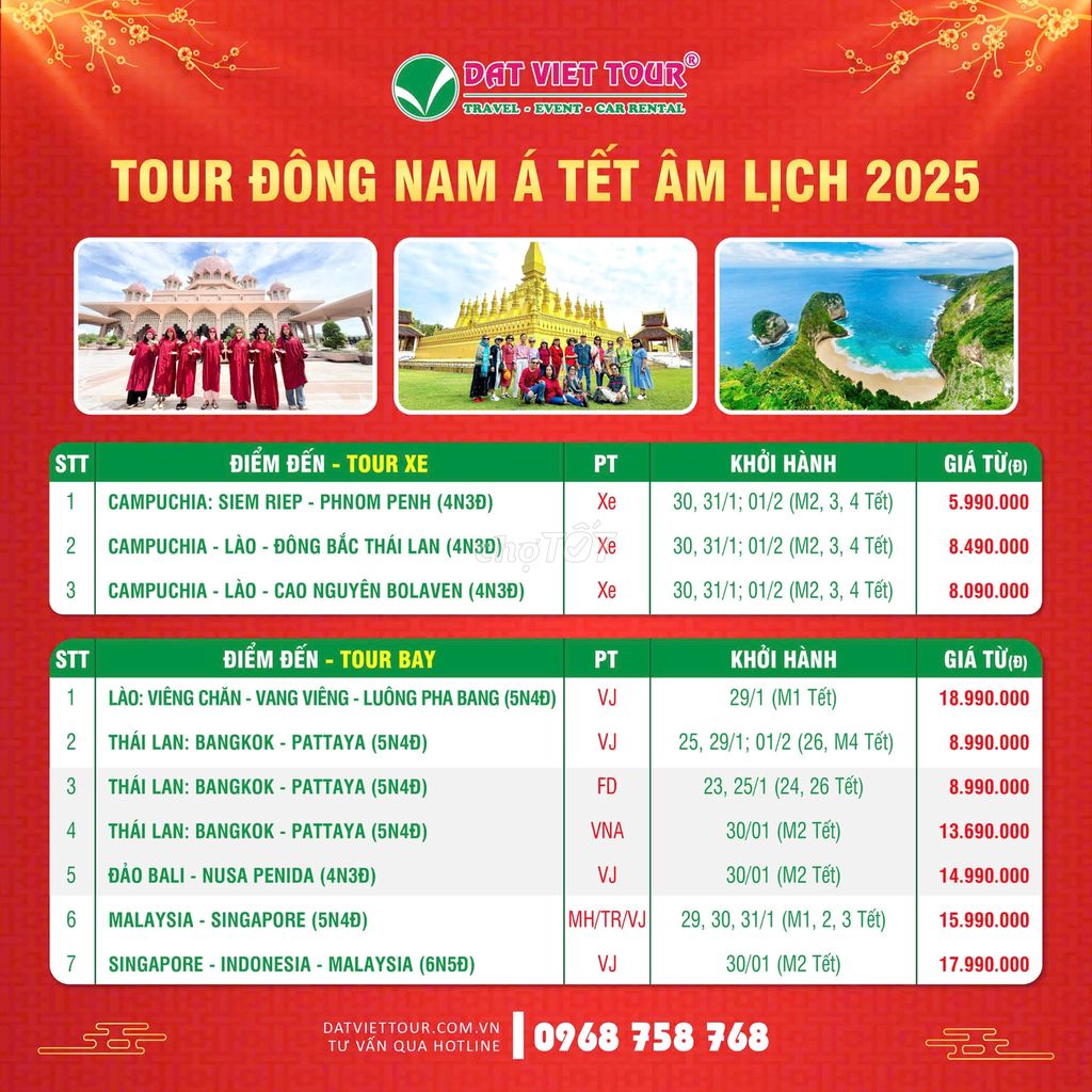 TOUR ĐÔNG NAM Á