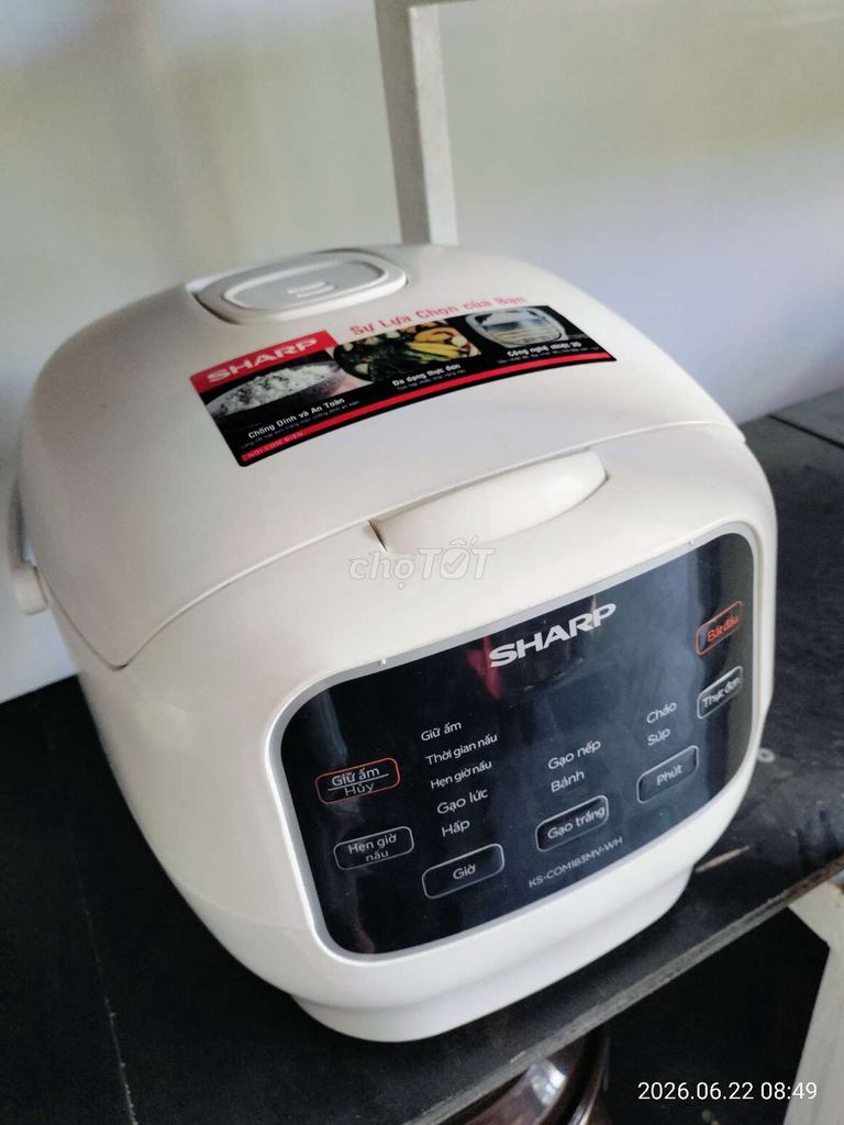 Nồi cơm điện tử Sharp KS-COM183MV-WH 1.8 lít Trắng. Mua bán Bếp, lò, đồ điện nhà bếp tại Quận Cẩm Lệ Đà Nẵng được đăng bởi Điện Máy Thái Hiền hình 1