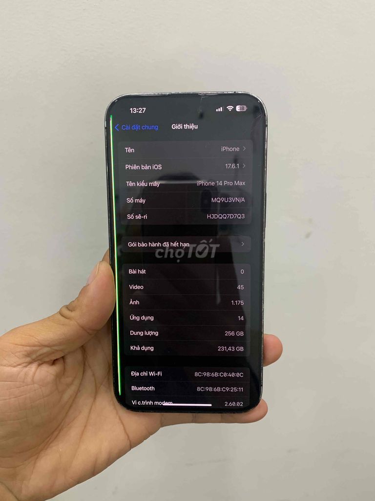 Thanh lý Iphone 14 pro max 256gb ma Việt Nam!