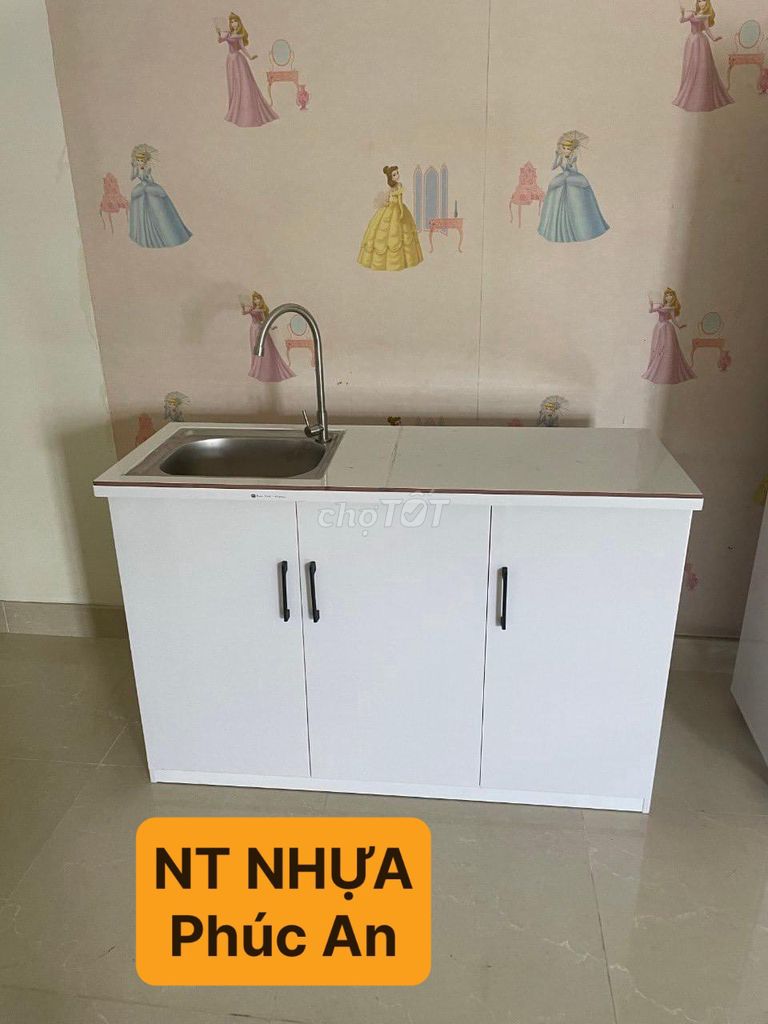 Bếp nhựa màu trắng kích thước 1m2 freeship