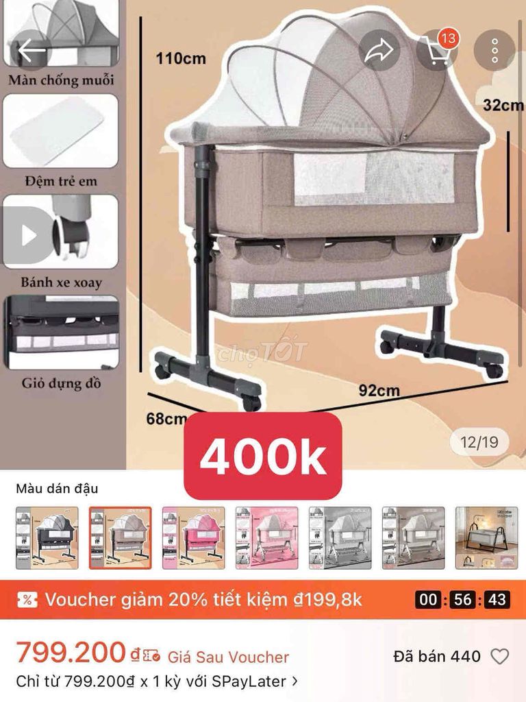 Cũi em bé vải Nâu. Mua bán Mẹ và bé tại Huyện Bình Chánh Tp Hồ Chí Minh được đăng bởi Ngoc Dao hình 1