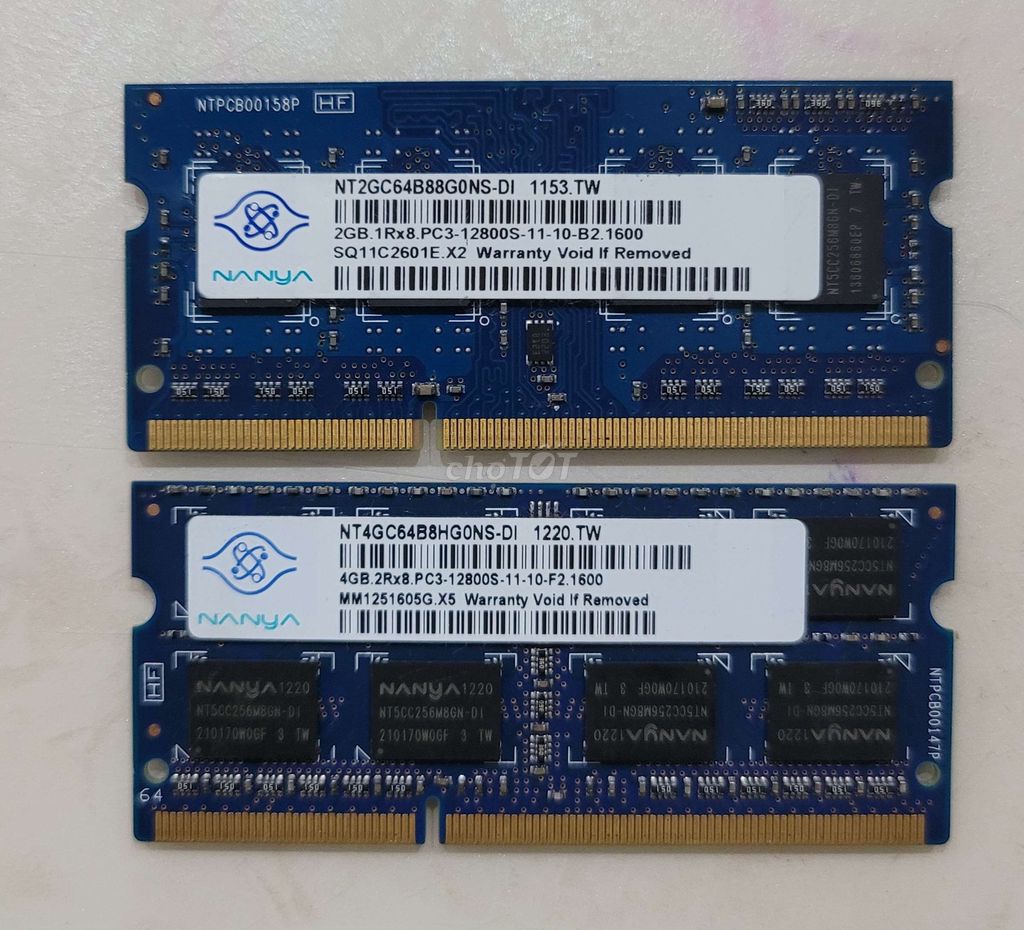 RAM Laptop PC3-12800S 4GB + 2GB DDR3 likenew 99%. Mua bán Linh kiện (RAM, Card...) tại Huyện Nhà Bè Tp Hồ Chí Minh được đăng bởi Chuyên đồng hồ like new hình 1