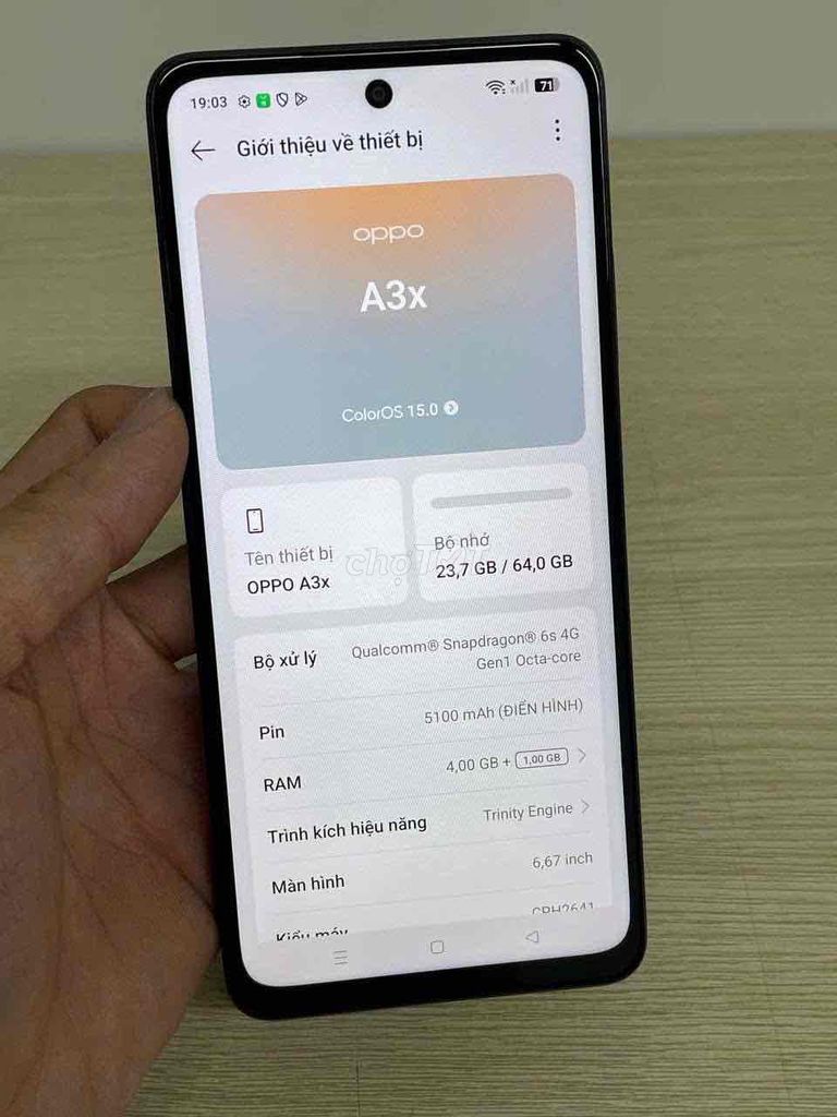Oppo A3x 64GB Đỏ 99% mới. Mua bán Điện thoại tại Quận Gò Vấp Tp Hồ Chí Minh được đăng bởi Quang Minh Mobile  hình 1