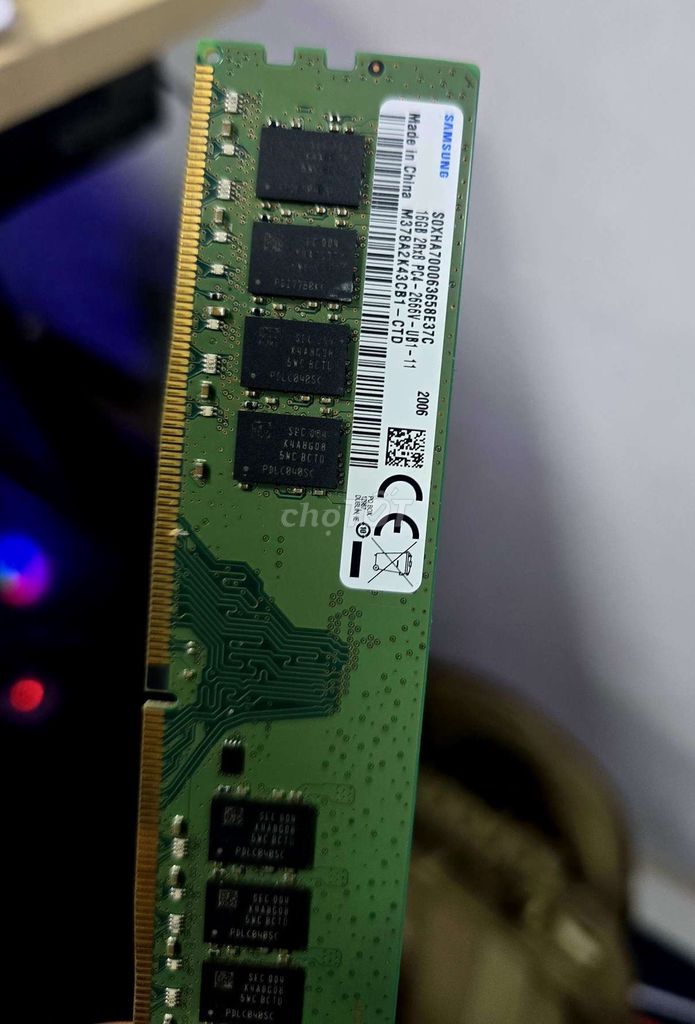 RAM Samsung DDR4 16GB 2666MHz Xanh lá. Mua bán Linh kiện (RAM, Card...) tại Quận Gò Vấp Tp Hồ Chí Minh được đăng bởi THU MUA RAM NVME hình 1