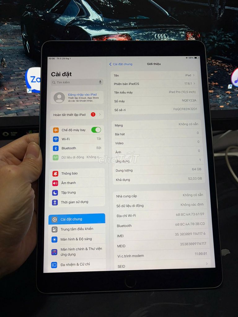iPad Pro 10.5 dung lượng 64GB bản đủ Wifi + Sim. Mua bán Máy tính bảng tại Quận Cầu Giấy Hà Nội được đăng bởi Hàn Trâm hình 1