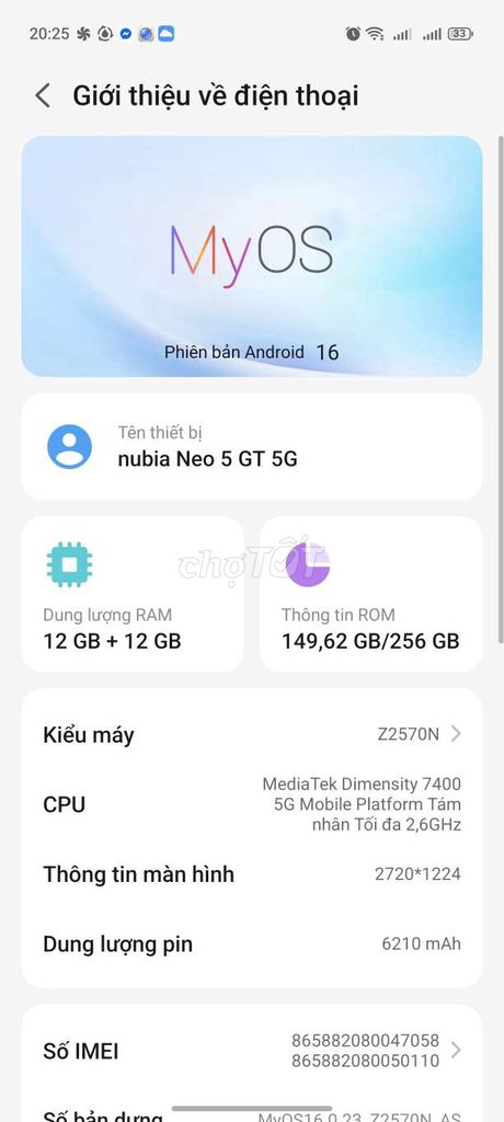 Nubia Neo 5 GT Special Edition 12GB/256GB Đen. Mua bán Điện thoại tại Thành phố Dĩ An Bình Dương được đăng bởi huy nguyễn hình 1