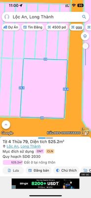525M2 ĐẤT FULL THỔ CƯ - 2 MẶT TIỀN NHỰA - LỘC AN !. Mua bán đất tại Huyện Long Thành Đồng Nai được đăng bởi NHẬT MINH