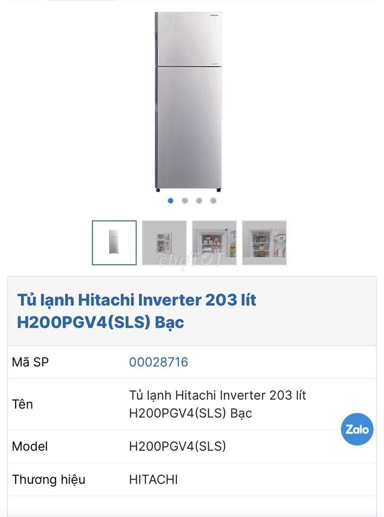 Tủ lạnh HITACHI H200PGV4(SLS) 203 lít. Mua bán Tủ lạnh tại Huyện Long Điền Bà Rịa - Vũng Tàu được đăng bởi khue tran van hình 1