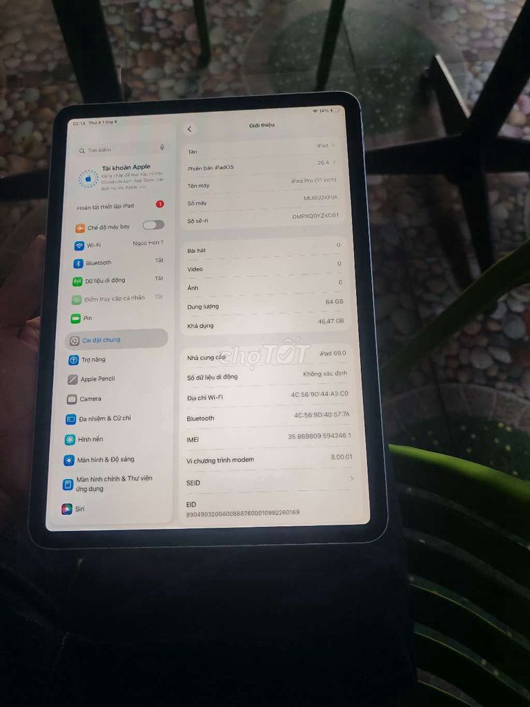 IPad Pro 2018 64GB Trắng 5G Wifi. Mua bán Máy tính bảng tại Quận Bình Tân Tp Hồ Chí Minh được đăng bởi V I N H hình 1