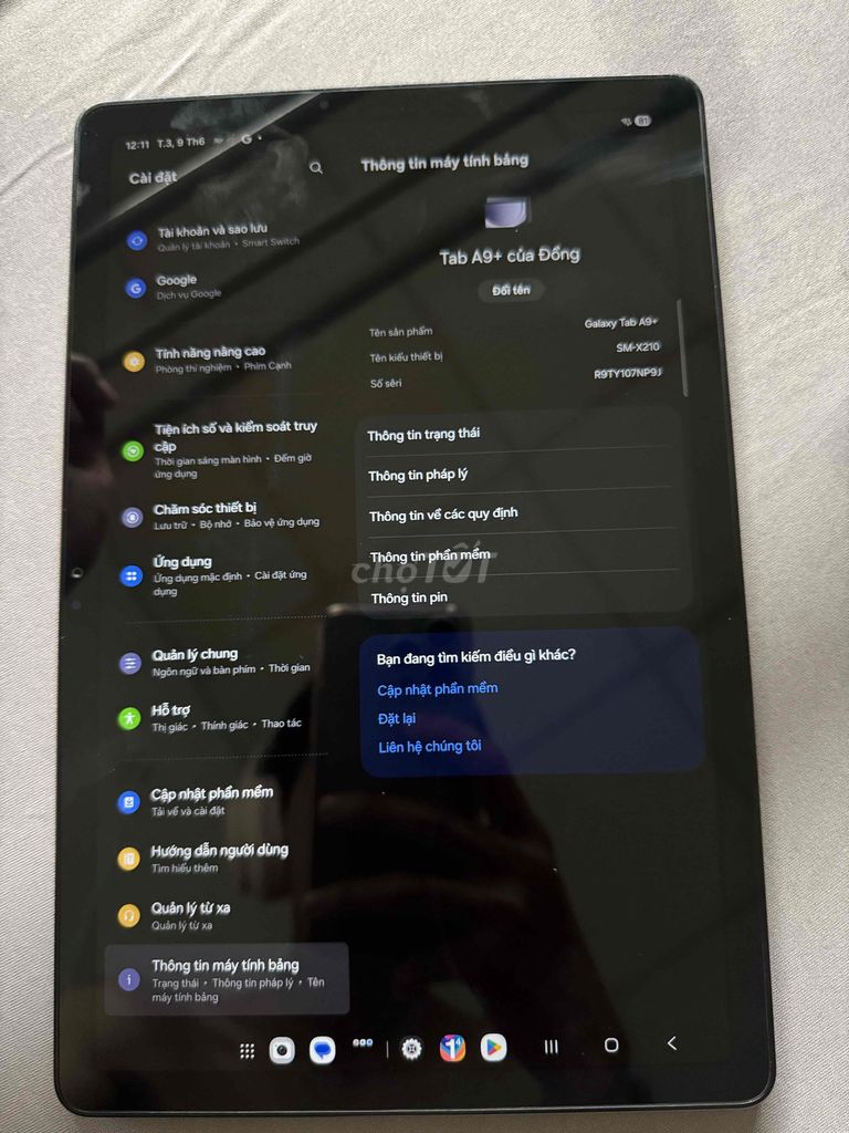 Samsung Galaxy Tab A9+ Đen Mới. Mua bán Máy tính bảng tại Quận Gò Vấp Tp Hồ Chí Minh được đăng bởi Đồng Thanh hình 1