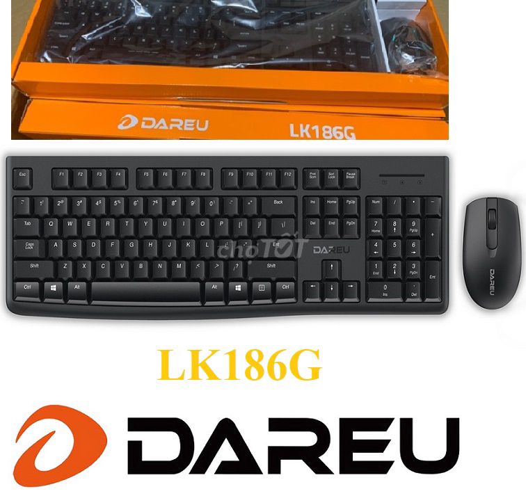 Bộ bàn phím chuột DAREU LK186G Đen. Mua bán Phụ kiện (Màn hình, Chuột...) tại Quận Hai Bà Trưng Hà Nội được đăng bởi Linh kiện máy tính hình 1