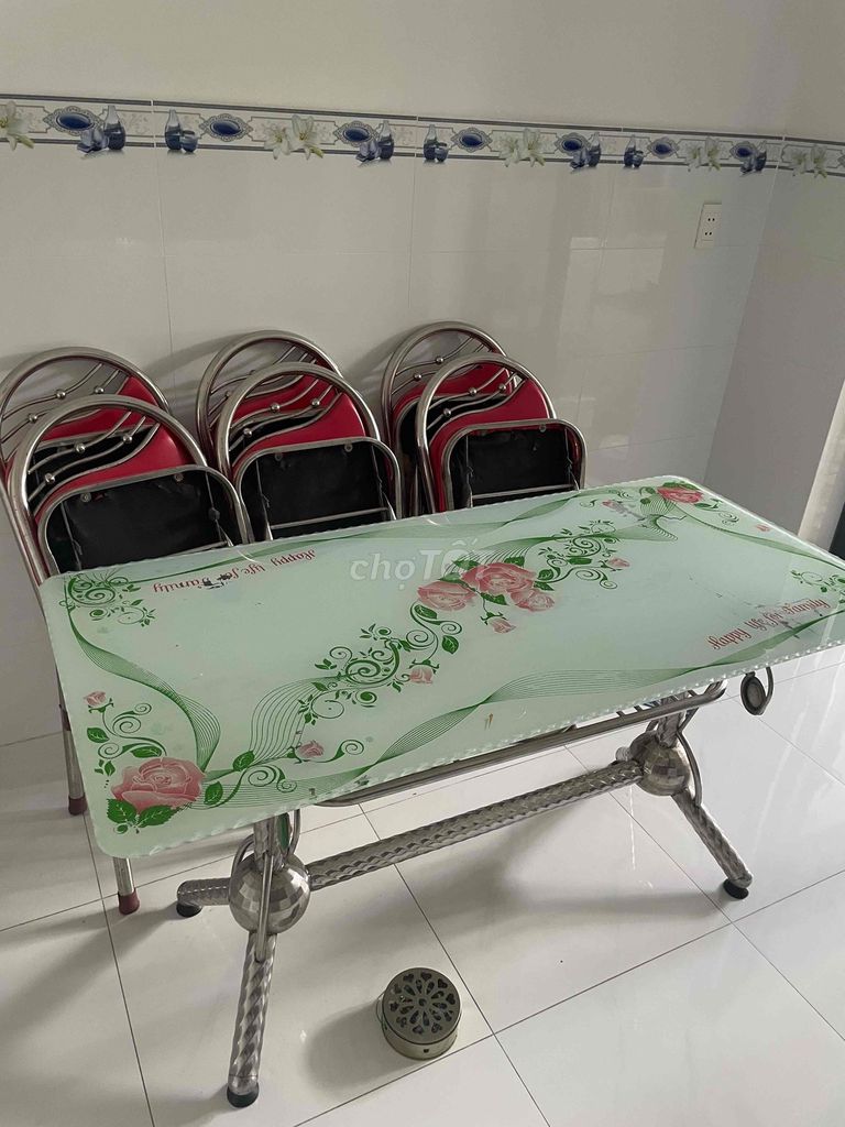Bộ bàn ghế Kính Inox Đỏ Bạc cũ. Mua bán Bàn ghế tại Huyện Bình Chánh Tp Hồ Chí Minh được đăng bởi Tên chưa cung cấp hình 1