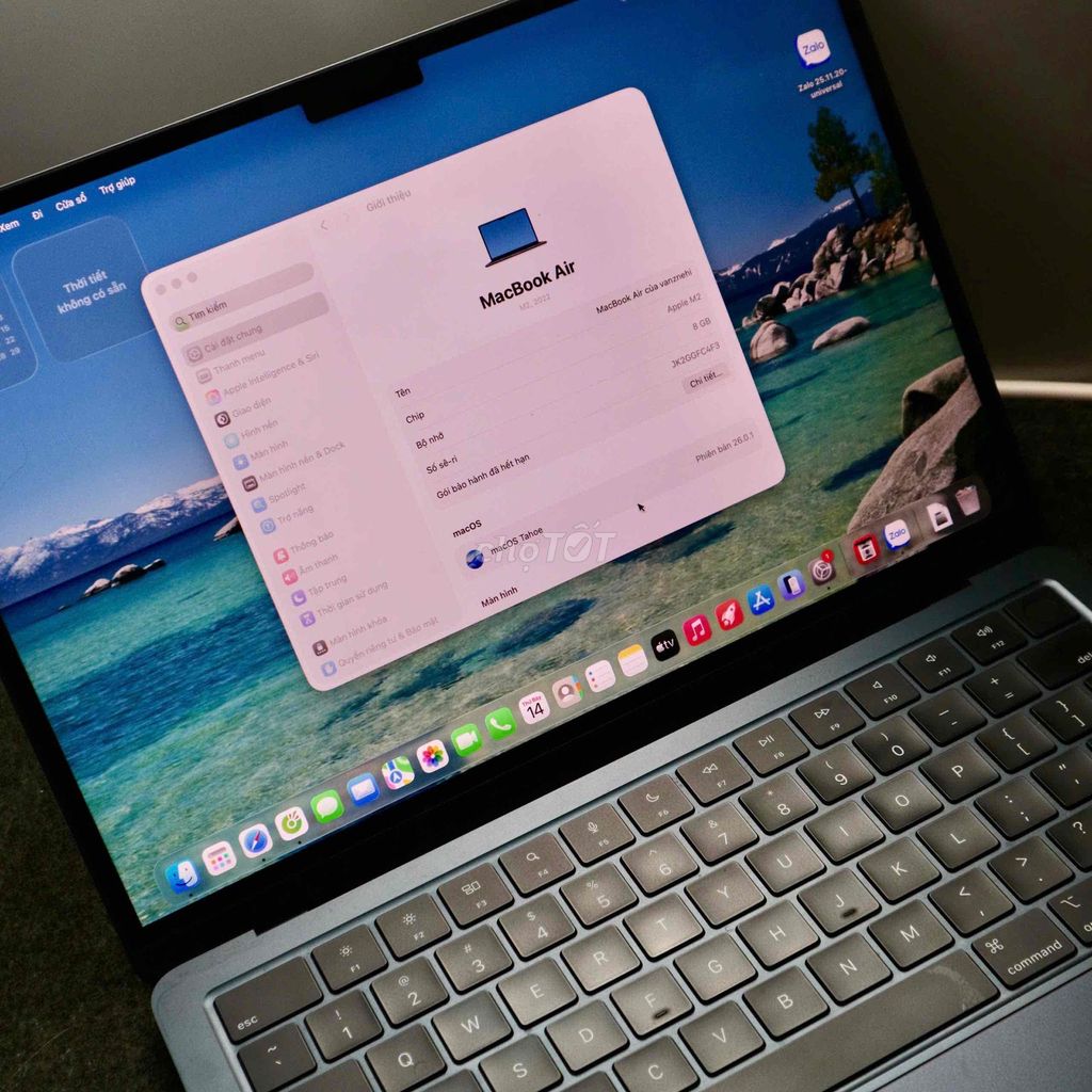 MACBOOK AIR M2 8/256 CHỈ 12.500K. Mua bán Laptop tại Thành phố Biên Hòa Đồng Nai được đăng bởi Victor Tuấn Techzone Biên Hoà hình 1