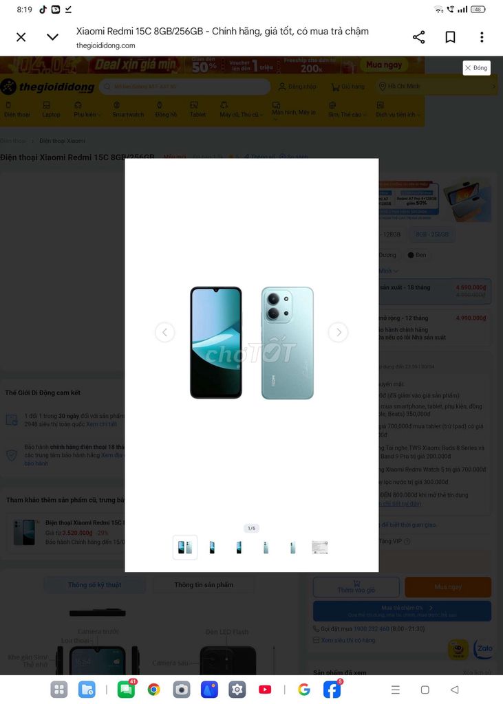 Xiaomi Redmi 15C 256GB Xanh lá. Mua bán Điện thoại tại Quận Gò Vấp Tp Hồ Chí Minh được đăng bởi phở 10 hình 1