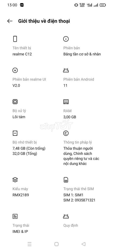 Realme C12 32GB. Mua bán Điện thoại tại Thành phố Buôn Ma Thuột Đắk Lắk được đăng bởi tran tuan hình 1