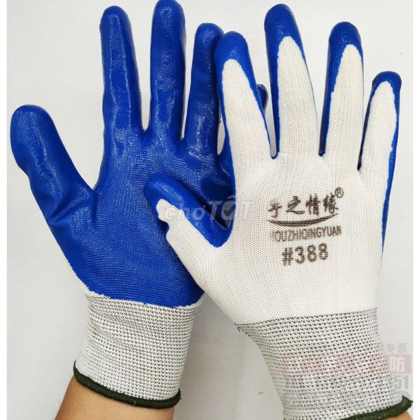 Găng tay bảo hộ,găng tay lao động 388 phủ sơn xanh