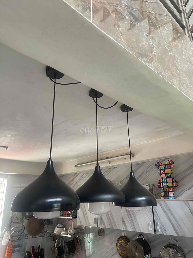 Đèn thả trần Kim loại Đen Bộ 3. Mua bán Đèn tại Quận 7 Tp Hồ Chí Minh được đăng bởi a quang hình 1